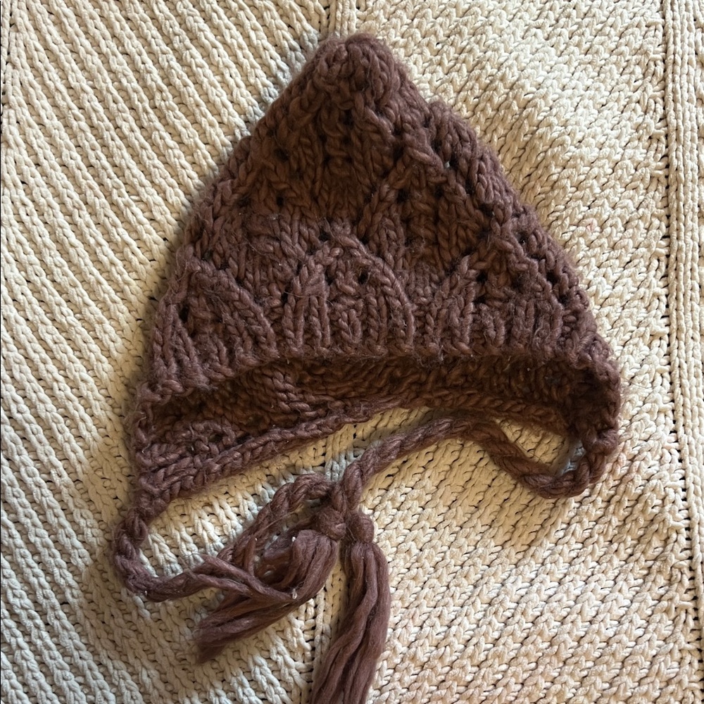 Cozy Brown Knit Kids Hat